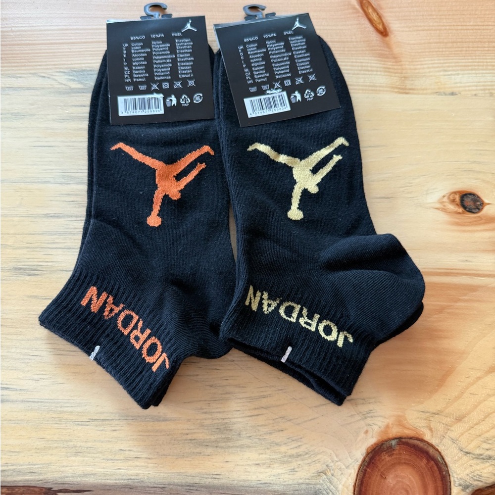 Jordan Black and Orange Athletic Socks - Picture 3 of 3